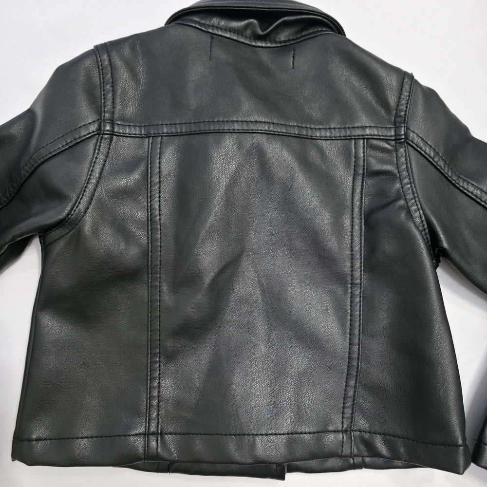 Nanette Kids Black Moto Jacket Size 5 Y2K Style
